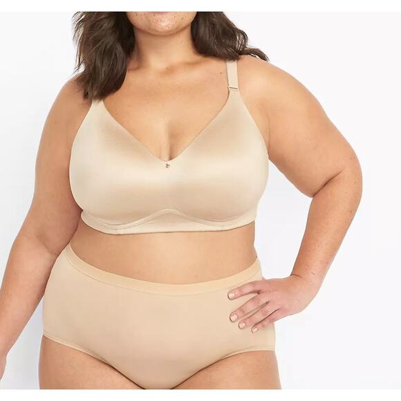 Cacique lightly lined back smoother no wire Comfortable bra 44H ivory color - Picture 1 of 4